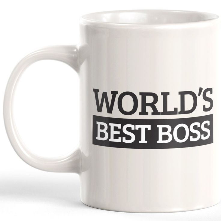 a white coffee mug with the words world's best boss in black on it