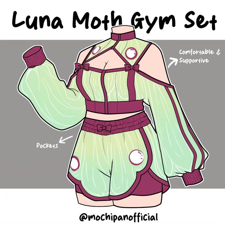 the luna moth gym set is designed to look like an alien costume