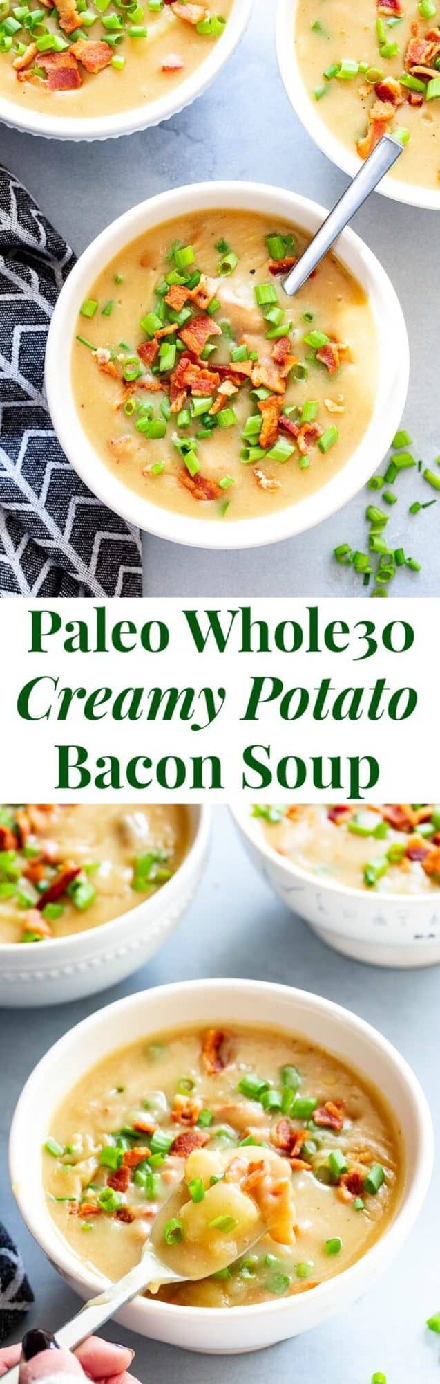 this palen potato soup is loaded with bacon, green onions and cheese in a creamy broth