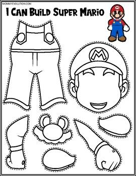 paper cut out of mario and luigi's clothes for kids to make it look like they