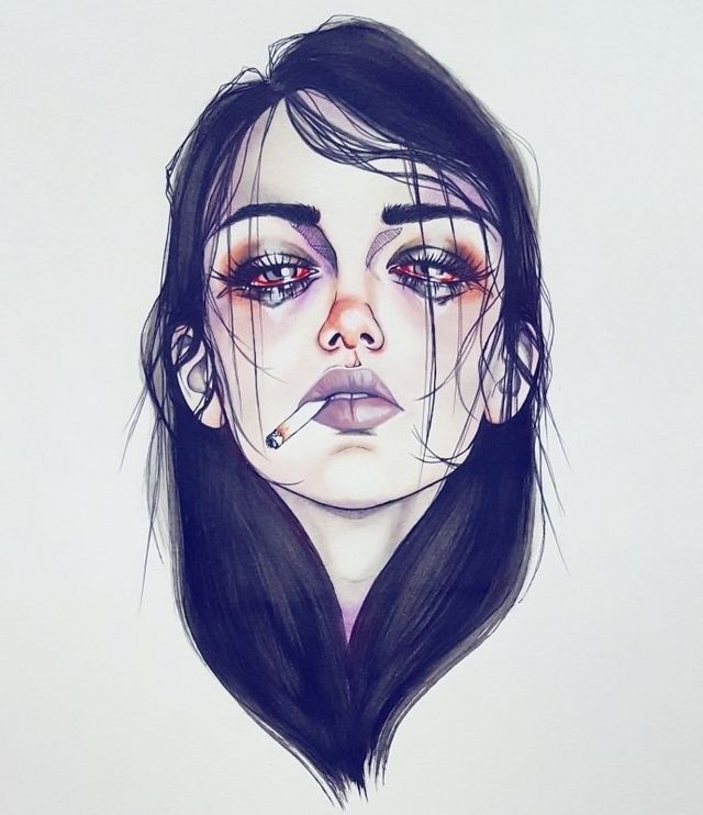 Scary Paintings, Tumblr Drawings, Drawing Faces, Arte Inspo, Art Et Illustration, Girl Sketch, Art And Illustration, Graphics Designer, Pattern Illustration