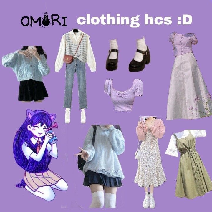 Lol I do these omori clothing hcs months apart- but ya this time I actually think it was kinda hard to style her, her style is pretty simple and not that stylish tbh Yuri Ddlc Inspired Outfit, Mari Omori Headcanons, Daria Inspired Outfits, Cute But Simple Outfits, Omori Headcanons, Simple But Cute Outfits, Clothing Headcanons, Anime Inspired Outfits, Anime Inspired