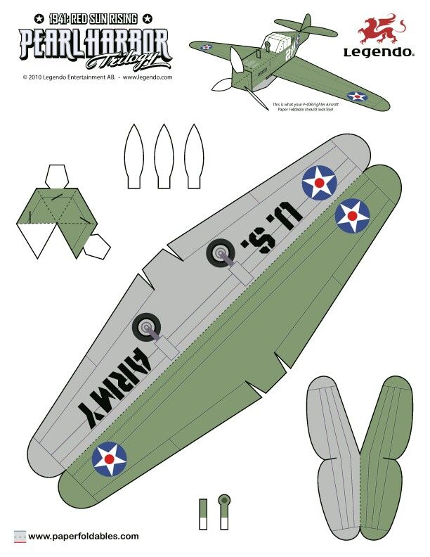 the paper model of an airplane is shown