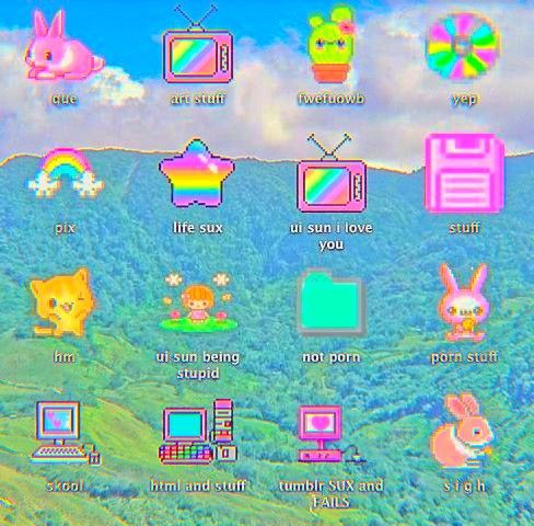 an image of a computer screen with many different things on it, including animals and other objects