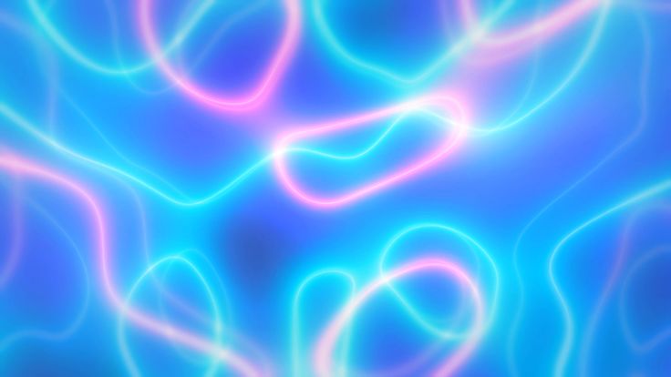 an abstract blue and pink background with swirly lines on it's surface, as well as the word love