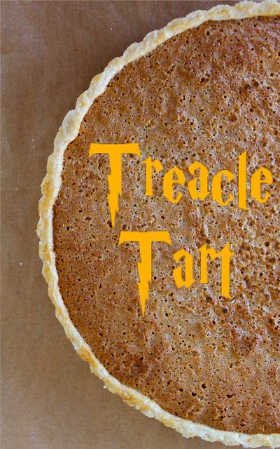 a pie with the words treacle tart written on it's crusts