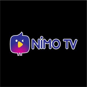 the nimo tv logo is shown on a black background with blue and purple colors