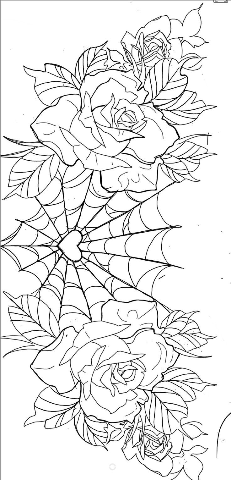 a black and white drawing of flowers