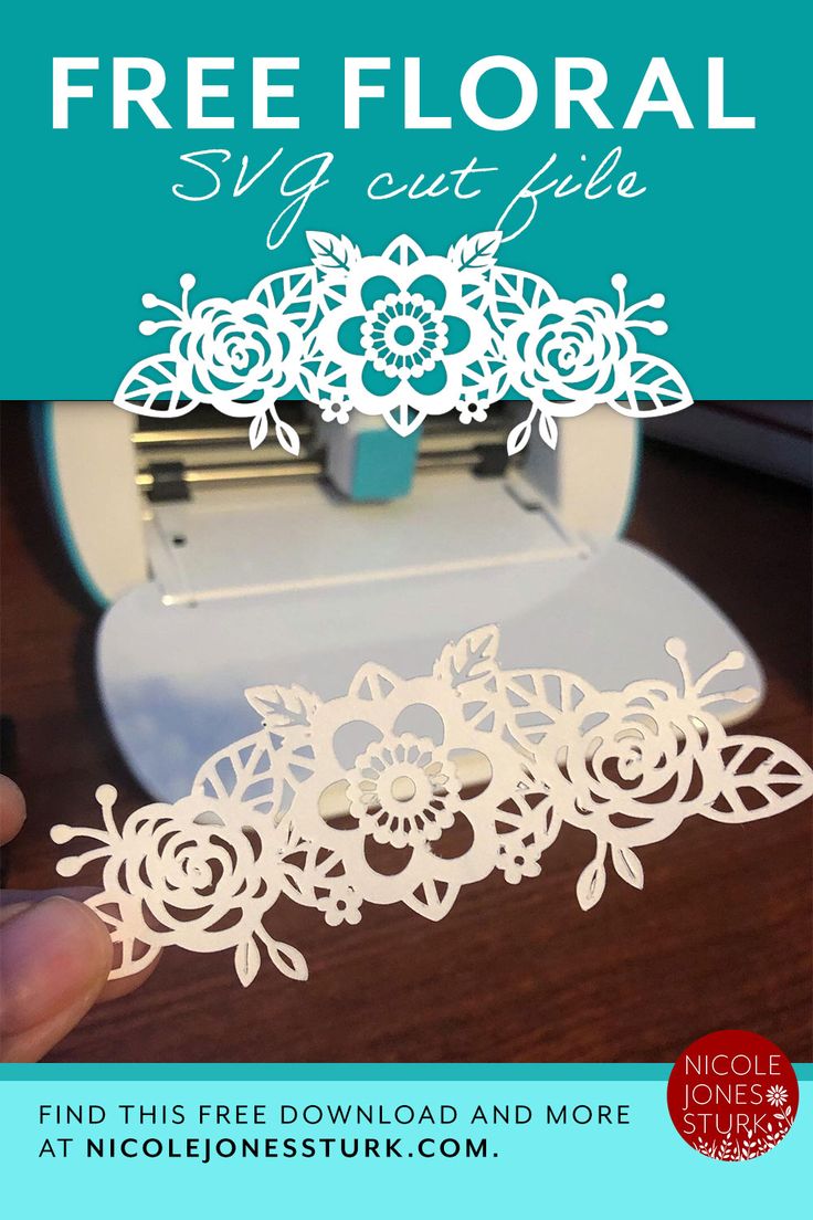 an image of a paper cutting machine with the text free floral svg cut file