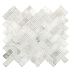 white marble mosaic tile on a white background