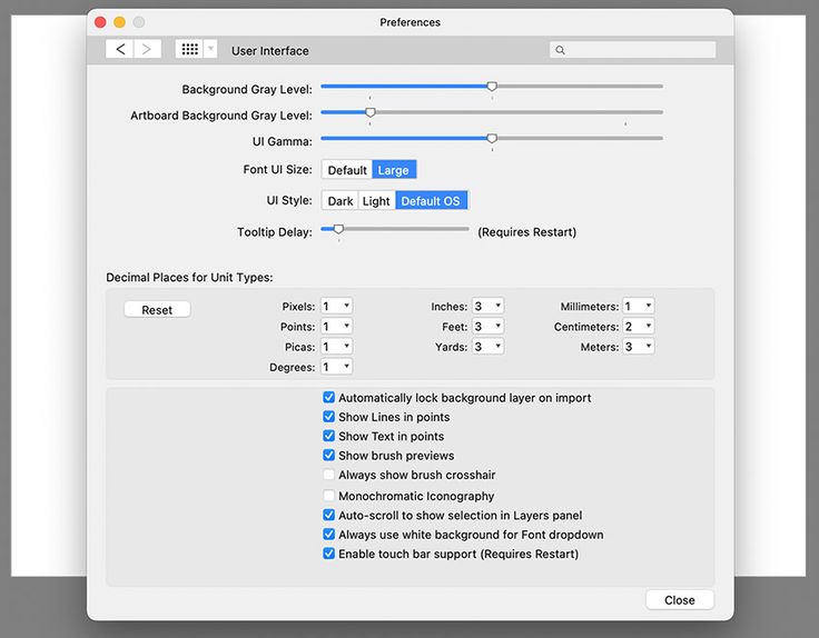 the settings dialog box in mac osm