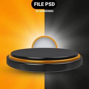 an image of a black and yellow object with the title file psd 3d rendering