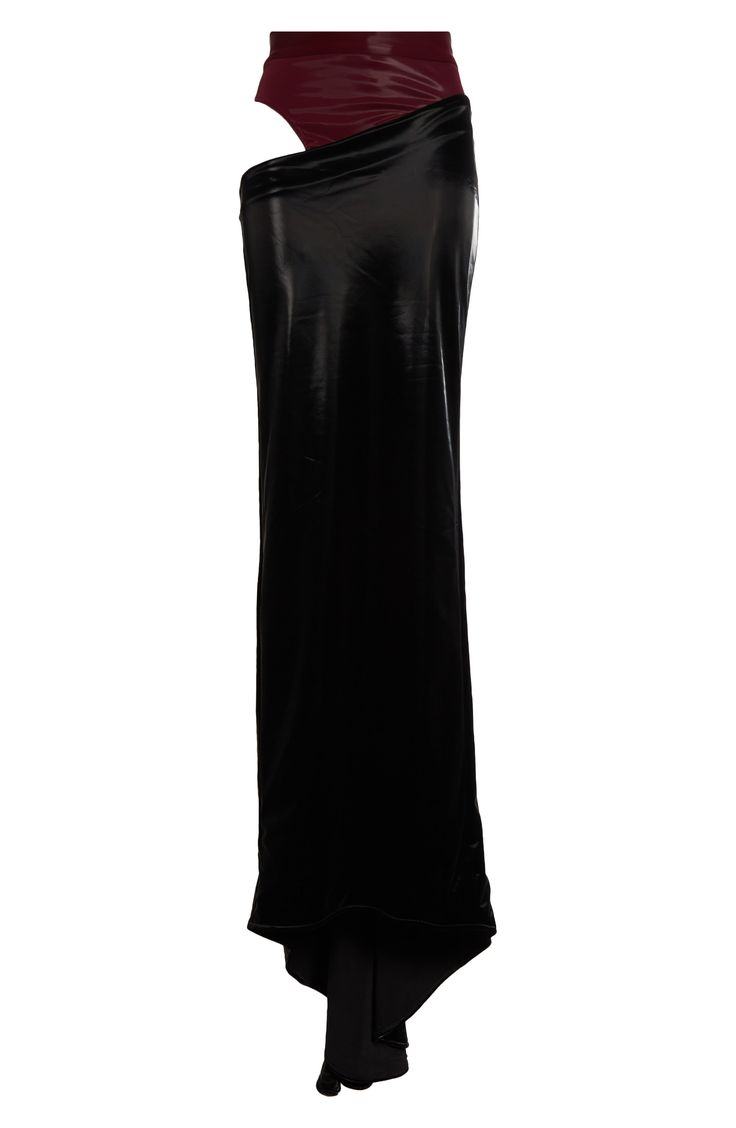 LaQuan's unabashedly glamorous aesthetic is reflected through the dipped-down hip cutout and molten fluidity of this colorblocked faux-leather maxi skirt. 43" front length; 58" back length (size Medium) Polyester/spandex with polyurethane coating Dry clean Made in the USA Designer Clothing Glamorous Aesthetic, Leather Maxi Skirt, Laquan Smith, Polyester Spandex, Maxi Skirt, Designer Clothing, Dry Clean, Faux Leather, Nordstrom