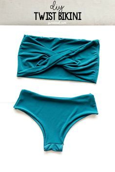 Make your very own swimsuit! This DIY Twist Bikini is actually very simple and easy to make. Follow the tutorial on Sweet Teal. #diybikini #diyswimsuit #howto #howtomakeaswimsuit #bikinibottoms #bikinitop Free Swimsuit Pattern Sewing, Diy Swimwear, Swimsuit Pattern Sewing, Crop Top Sewing Pattern, Sewing Swimwear, Melly Sews, Diy Swimsuit, Dress Sewing Patterns Free, Swimsuit Pattern