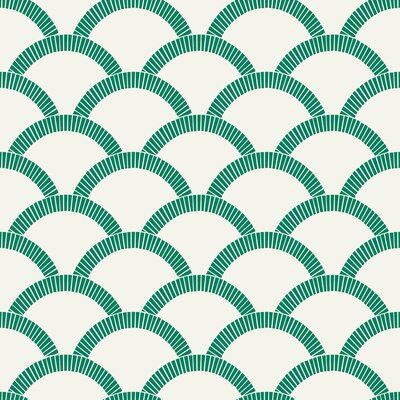 a green and white pattern with wavy lines