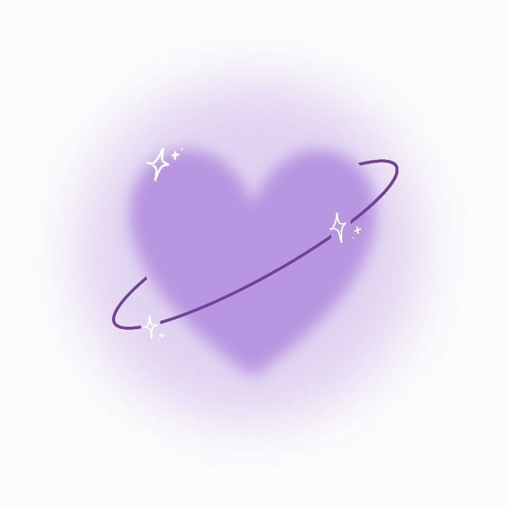 a purple heart shaped object with stars on it