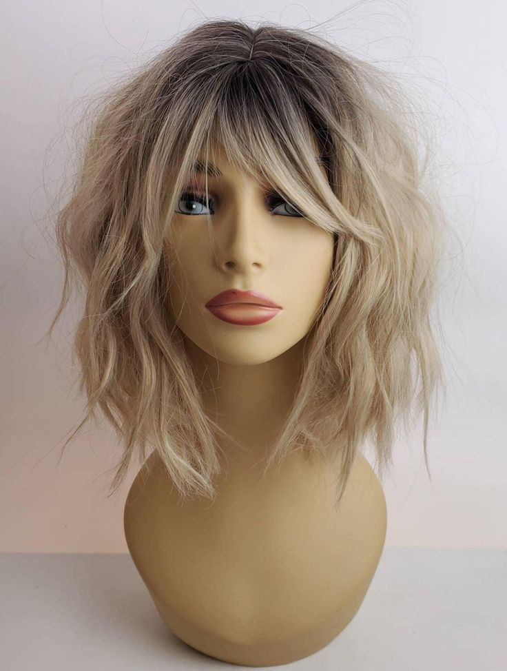 This wig is selected, cut, and  styled by me personally. I create a look, photograph and describe.. from start to finish, this is my work. Available in other shades. When you order one, I go to work! Each wig will have some small variations and its own personality. "What a fun wig! A cute cut and will be perfect for a costume I have for Burning Man!"                                     Llamamadre1  "Packaged carefully! This wig is gorgeously styled and meticulously put together so that that it c Choppy Shag Hairstyles Medium, Shoulder Length Blonde, Blonde Bob Wig, Haircut And Color, Bob Styles, Shoulder Length Hair, Short Haircuts, Hair Today, Great Hair