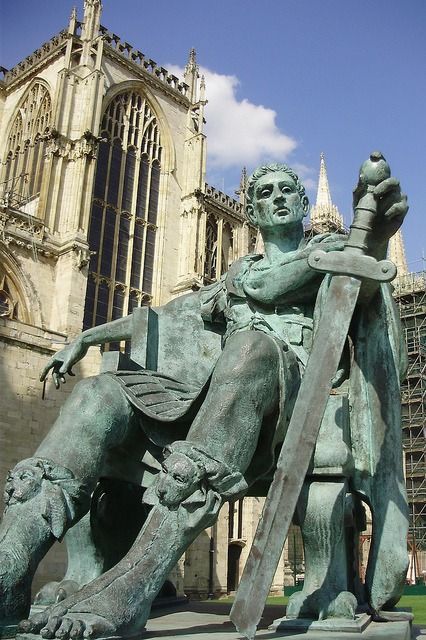 Statue of Constantine The Great, York Emperor Constantine, Constantine The Great, York England, York Minster, Art Deco Sculpture, Byzantine Empire, Greek Sculpture, Ancient Origins, Roman Emperor