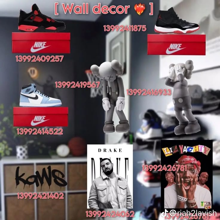 a collage of nike shoes and other items with the names of their respective brands