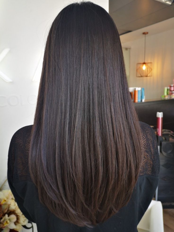 U Shaped Haircut No Layers, Medium Haircut No Layers, Long Hair Inspo Brunettes Dark Brown, Long U Haircut, Hair With No Layers, U Cut With Layers, Straight Long Haircut With Layers, Straight Hair With Long Layers, U Cut Hairstyle Long Hair