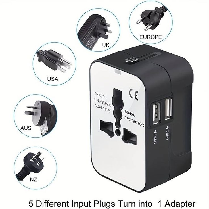 5 different plugs turn into 1 adapter