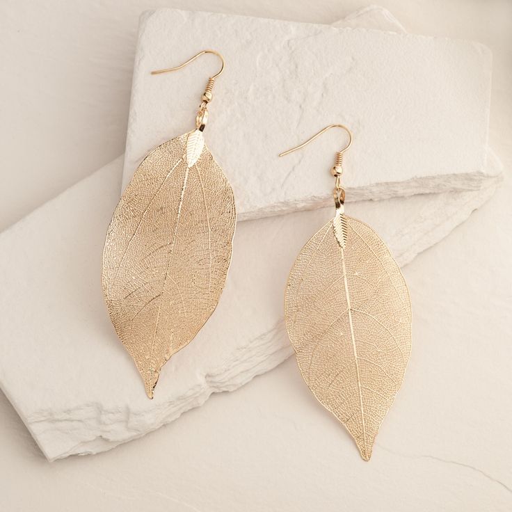 Gold Leaves Earrings | World Market Beverly Ennis Hoyle, Ugly Hair, Leaves Earrings, Geode Earrings, Casual Earrings, Gold Leaf Earrings, Makes You Beautiful, Gold Leaves, World Market