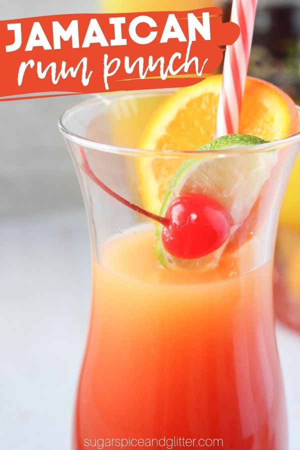 Jamaican Rum Punch (with Video) ⋆ Sugar, Spice and Glitter Jamaican Rum Punch Recipes, Jamaican Rum Punch, Rum Punch Cocktail, Rum Punch Recipe, Rum Drinks Recipes, Mango Rum, Alcoholic Punch Recipes, Rum Punch Recipes, Punch Cocktails