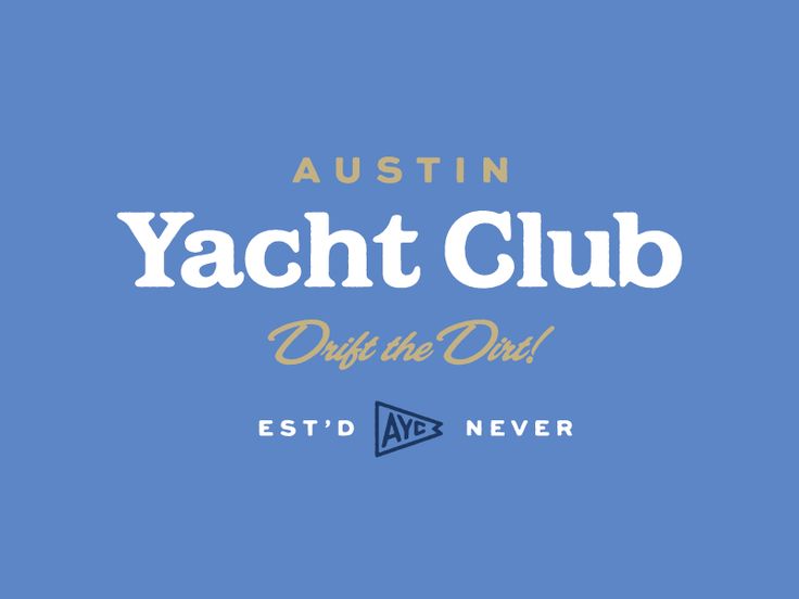 the yacht club logo on a blue background