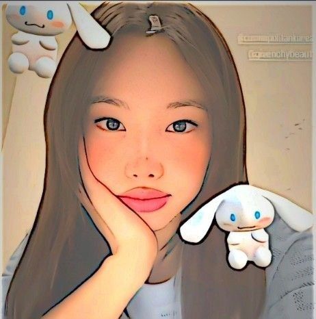 a digital painting of a girl with long hair and blue eyes holding a stuffed animal