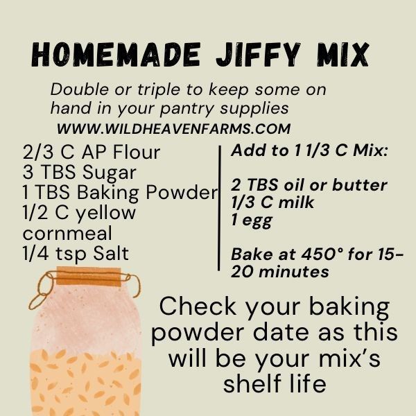 a recipe for homemade jiffy mix with instructions