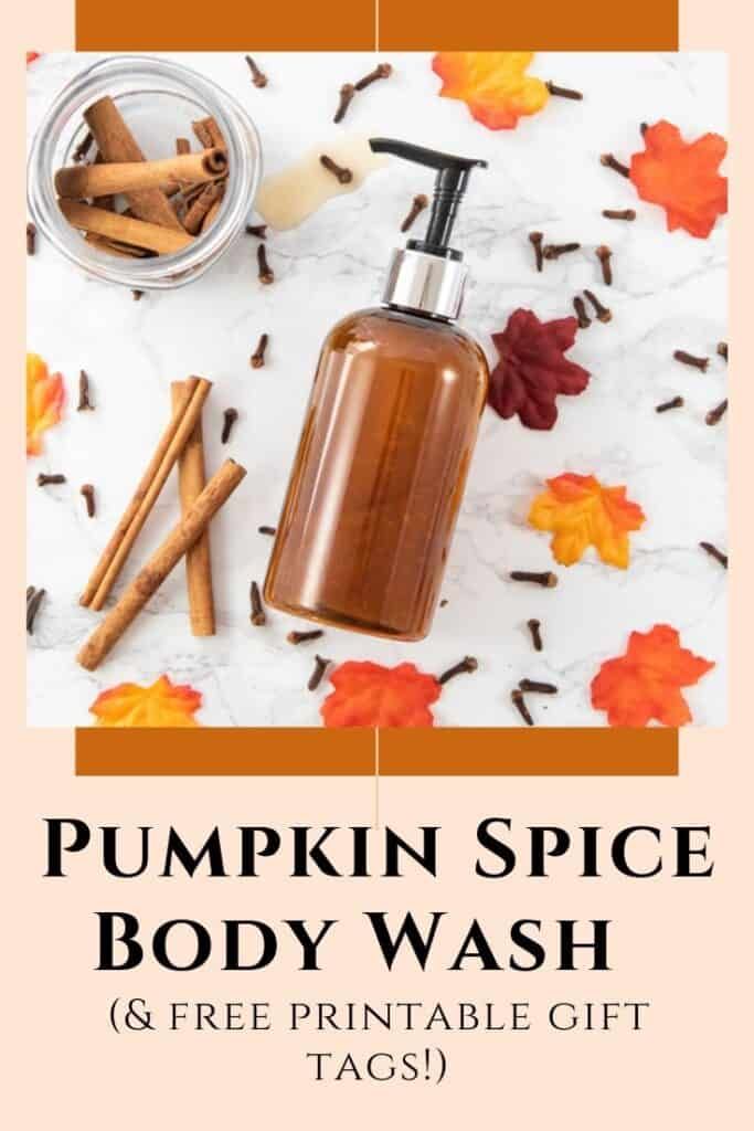 pumpkin spice body wash and free printable gift tags