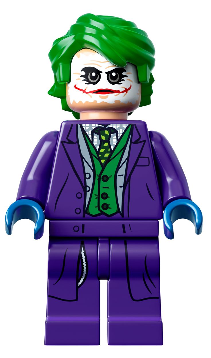 the lego batman movie character is wearing a purple suit and green hair