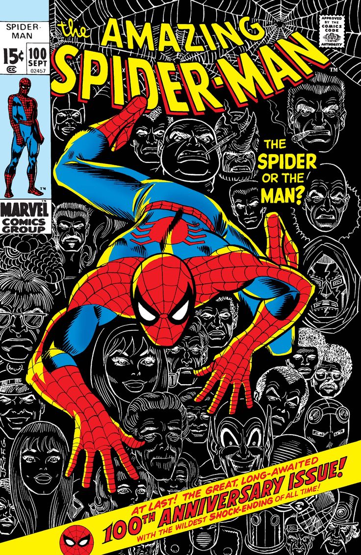 the amazing spider - man comic book is on display