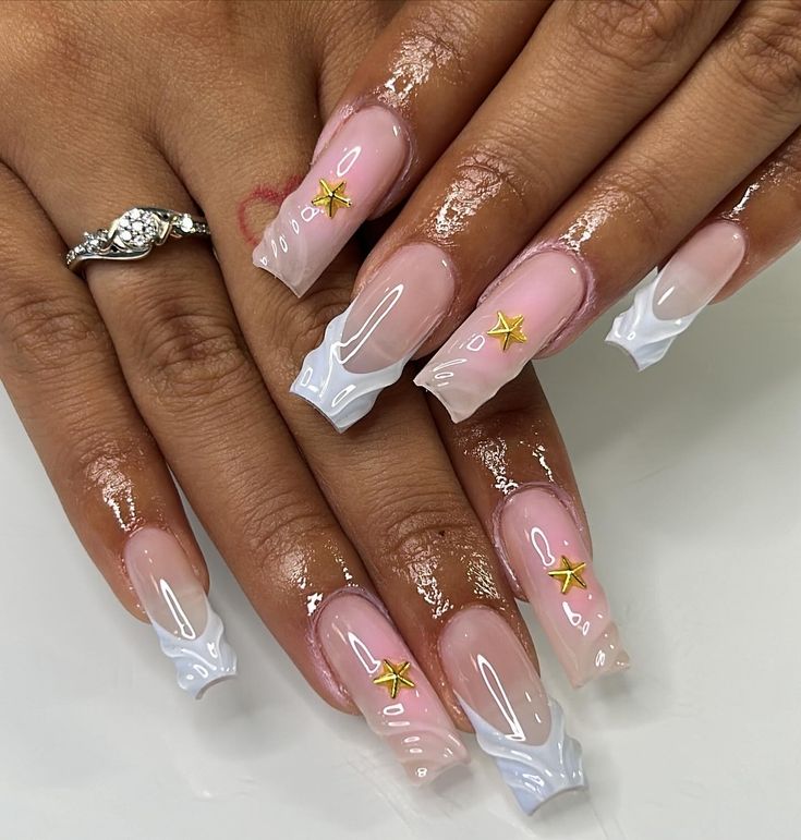 3d gel makes sets so fun 🩵⭐️💅🏼 - - - #gelx #gelextensions #nails #nailsofinstagram #nailart #nailinspo Nails With 3d Gel, Gelextensions Nails, Builder Gel Nails Design, Nail Designs 3d, Builder Gel Nails, Gel Extensions, Builder Gel, Nail Ideas, Cute Nails