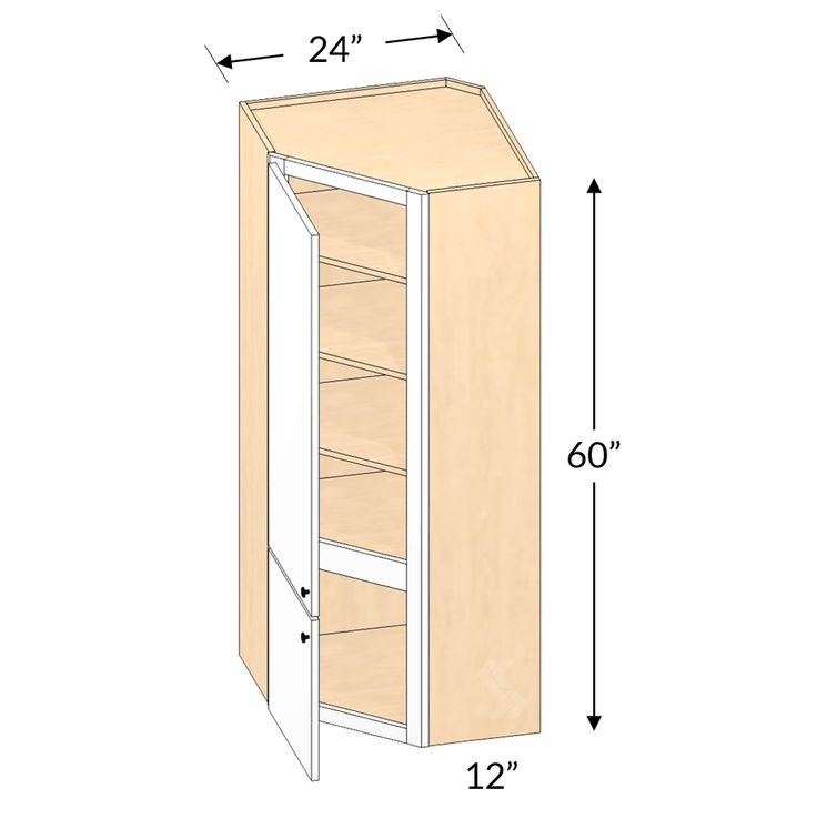 an image of the measurements for a cabinet with doors and shelves on each side, including two