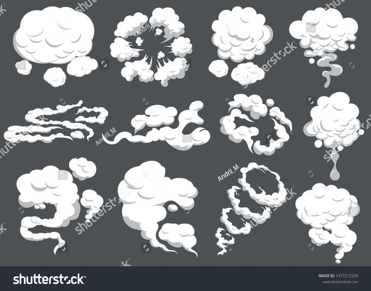 Cartoon Smoke Set Smoking Car Motion Stock Vector (Royalty Free) 1477213295 Illustrated Clouds, How To Draw Clouds, Draw Clouds, Cartoon Clouds, Cloud Vector, Cloud Drawing, Art Prompts, Painting Process, Box Art