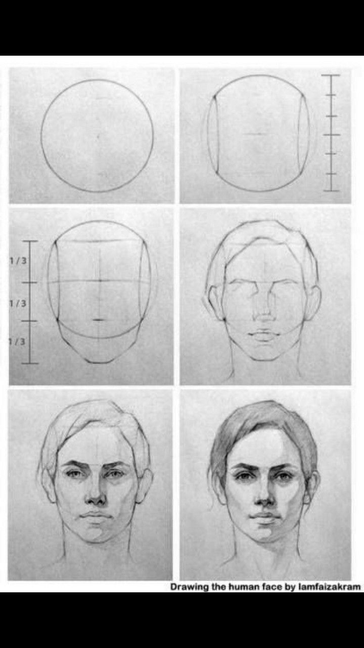 how to draw the face step by step for beginners with pictures and text below