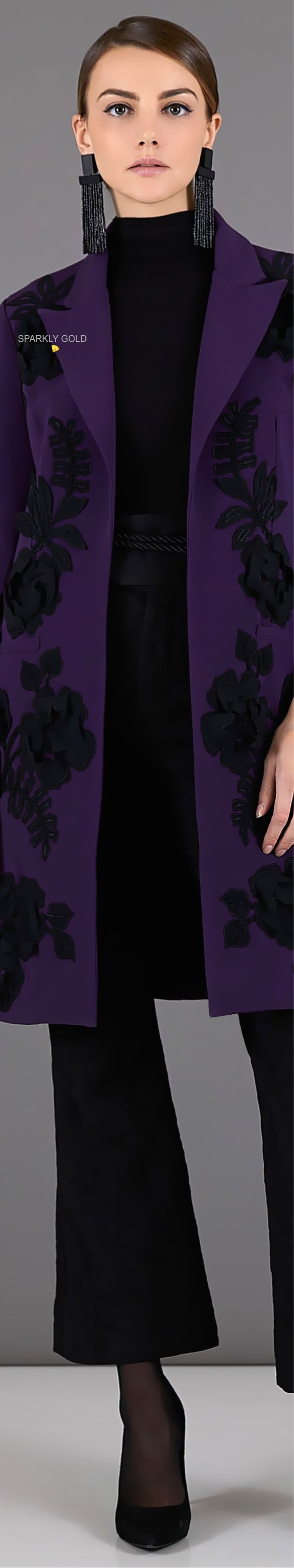 #JosieNatori  #Fall2019 #Runway Josie Natori, Purple Rain, Pantone Color, Shades Of Purple, Love And Light, Designer Collection, Elegant Fashion, Purple Color, Purple And Black