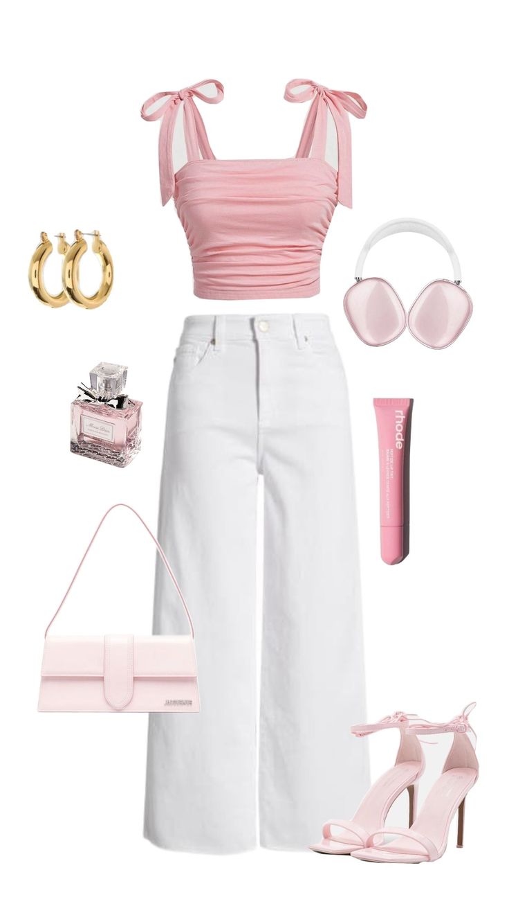 #pink #outfit #inspo #elegant #fashion #fyp #outfitcheck #ootd #style #casual #women #aesthetic #fypshuffle Pink And White Outfits Aesthetic, Outfit Inspo Professional, Outfit Inspirations Girly, Pink Bday Outfit Ideas, Girly Outfits For Women, Elegant Girly Outfits, Pink Basic Outfit, Pink Pants Outfit Aesthetic, Blush Pink Outfits Ideas