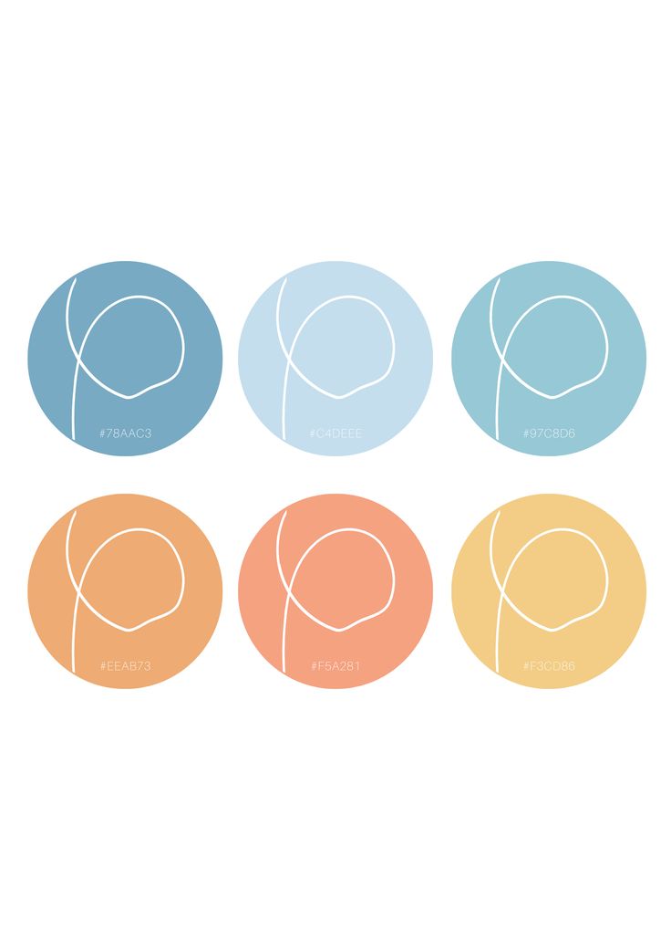 four circles with different shapes in them