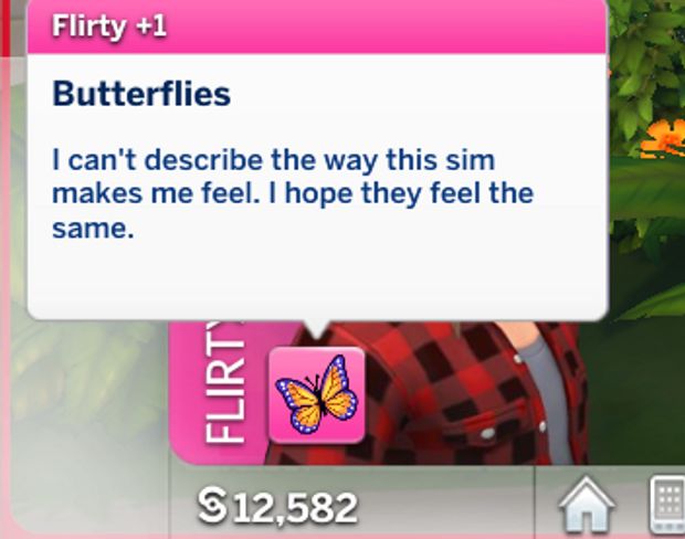 a screenshot of an animated character on the nintendo wii, with caption that reads, butterflies i can't describe they