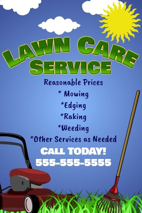 the lawn care service advertisement is shown