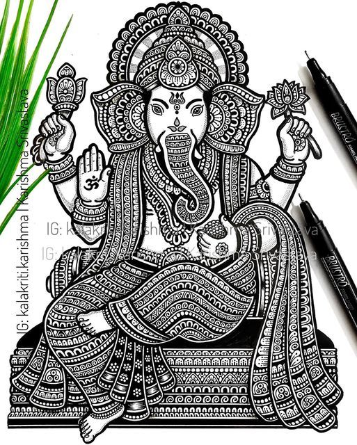 Boho Arts, श्री गणेश, Ganesha Chaturthi, God Drawing, Hj Story, Simple Paintings, Buddha Painting Canvas, Ganesha Drawing, Sketches Doodles