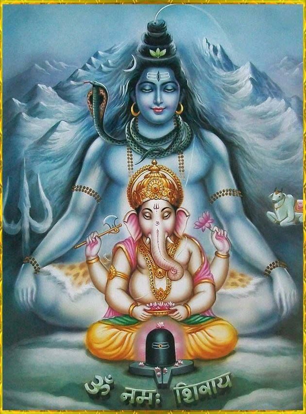 an image of lord ganesha sitting on the ground with his hands together in front of him