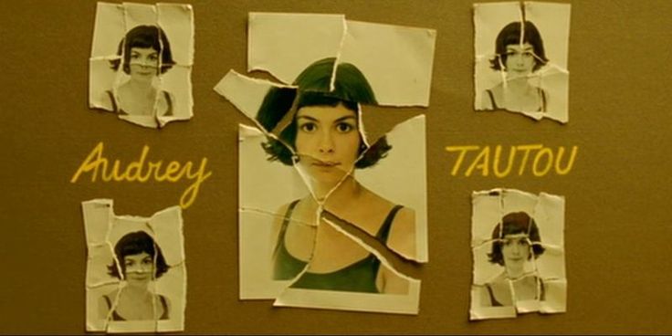 several pieces of torn up paper with pictures of women on them and the words madeby tautou written in cursive writing