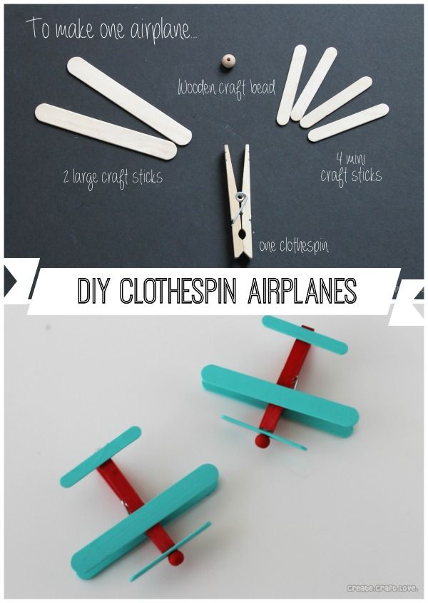 diy clothespin airplane craft for kids to make