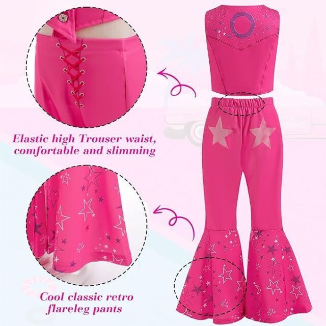 the instructions for how to wear pink bell bottoms and star - embellished pants