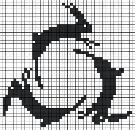 a black and white cross stitch pattern with an image of a cat