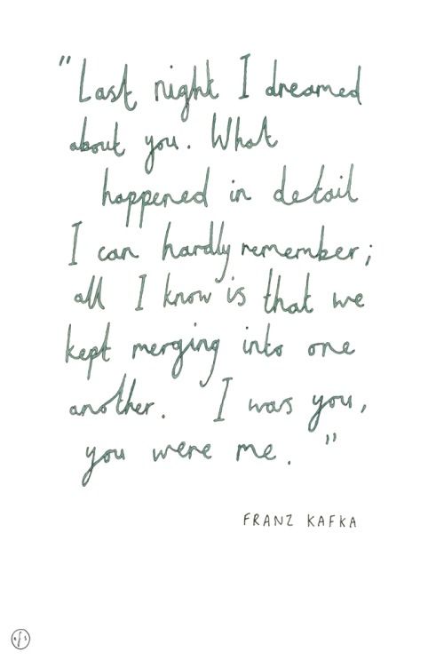 a handwritten note from frank kafka, who wrote the poem last night i dream