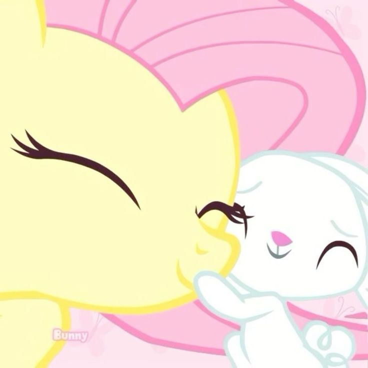 two little ponys are kissing each other